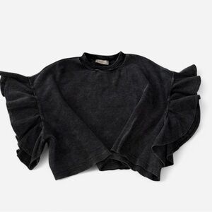 Altrd State Dark Cotton Ruffled Sleeve Shirt